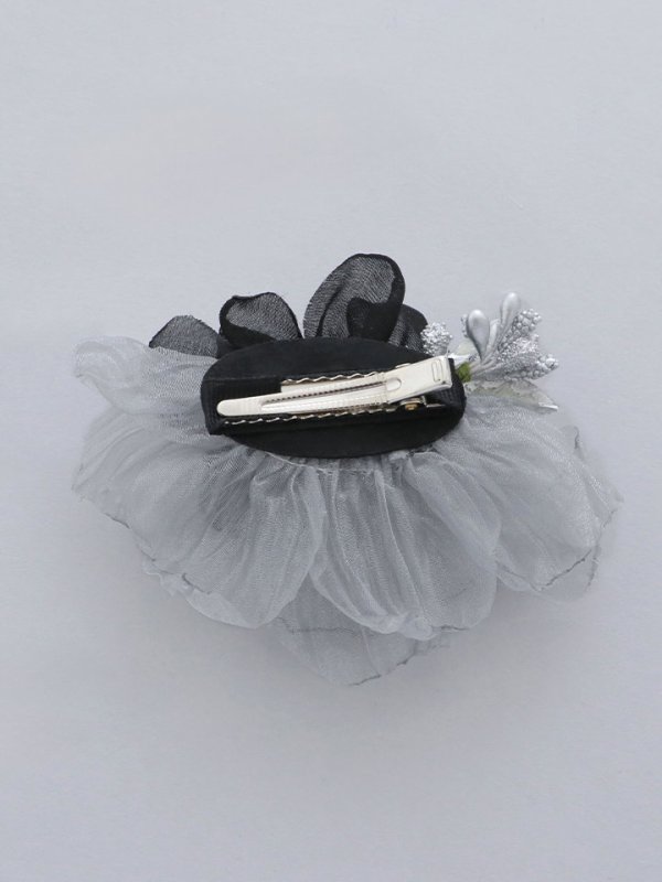 画像3: 【卒業袴小物】シルバーパーツ＆ラメチュールコサージュ【1カラー】 (3)