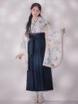 画像7: 【予約商品/1月中旬発送予定】ブルー芍薬 ホワイト二尺袖着物【卒業袴３点セット 二尺袖着物/帯/袴】 (7)