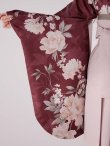 画像19: 【予約商品/1月中旬発送予定】ピンク芍薬 ワインレッド二尺袖着物【卒業袴３点セット 二尺袖着物/帯/袴】 (19)