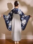 画像20: 【予約商品/1月中旬発送予定】青フラワーブーケ ブルー二尺袖着物【卒業袴３点セット 二尺袖着物/帯/袴】 (20)