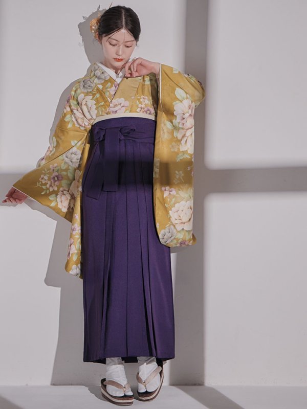 画像16: 【予約商品 / 1月中旬発送予定】黄フラワーブーケ イエロー二尺袖着物【卒業袴３点セット 二尺袖着物/帯/袴】 (16)