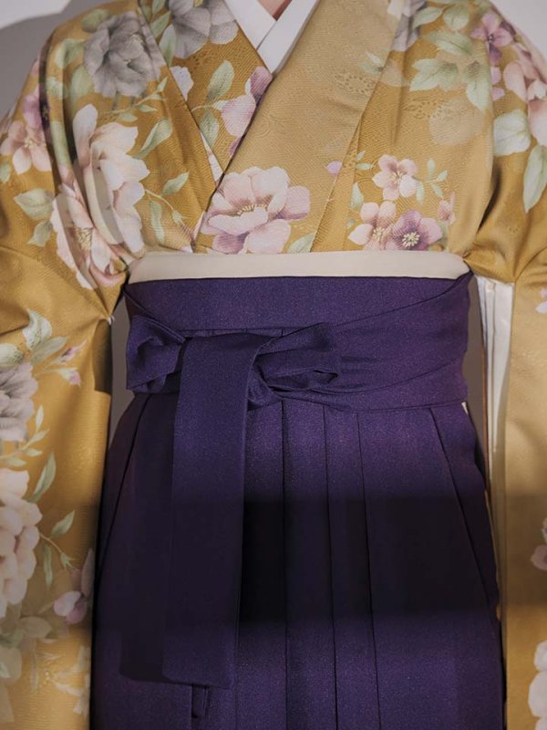画像20: 【予約商品 / 1月中旬発送予定】黄フラワーブーケ イエロー二尺袖着物【卒業袴３点セット 二尺袖着物/帯/袴】 (20)
