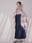 画像12: 【予約商品 / 1月中旬発送予定】グレーピンクフラワー グラデーション二尺袖着物【卒業袴３点セット 二尺袖着物/帯/袴】 (12)