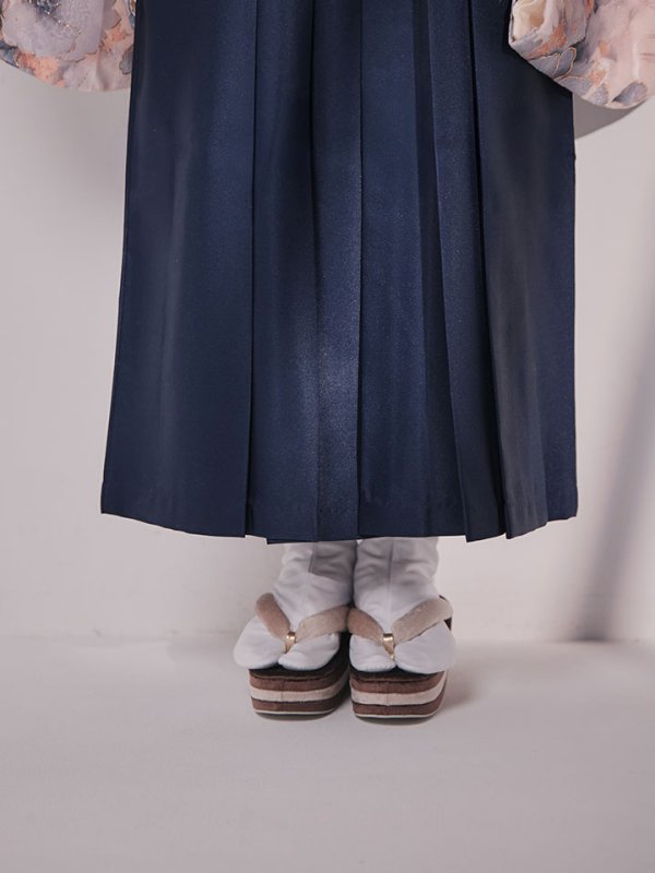 画像21: 【予約商品 / 1月中旬発送予定】グレーピンクフラワー グラデーション二尺袖着物【卒業袴３点セット 二尺袖着物/帯/袴】 (21)