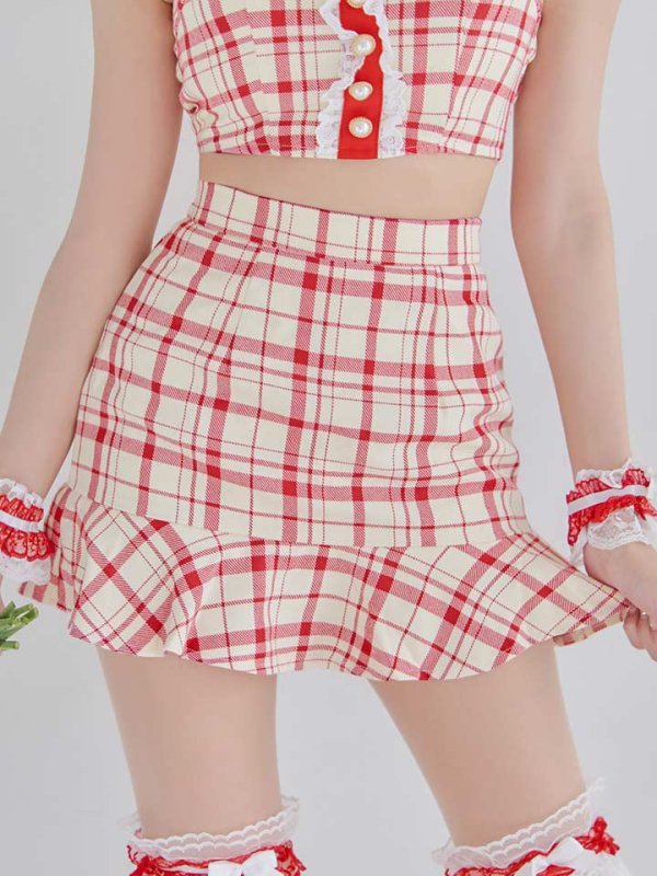 画像19: 【SALE!】【即日発送】【ハロウィン】 チェックバニーセットアップ  【コスプレ6点セット】【XS-Lサイズ/2カラー】[HC03] (19)