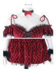 画像46: 【即日発送】【ハロウィン】キャットオフショルビジューセットアップ【コスプレ6点セット】【XS-Lサイズ/3カラー】[OF04] (46)