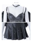 画像16: 【ハロウィン】デビルビジューレザープリーツセットアップ【コスプレ6点セット】【XS-XLサイズ/1カラー】[OF04] (16)