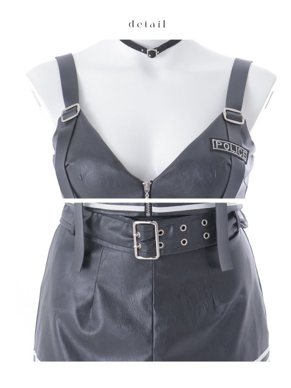 画像20: 【即日発送】【送料無料！】【ハロウィン】レザーポリスセットアップコスプレ【コスプレ8点セット】【XS-Mサイズ/1カラー】[HC03] (20)