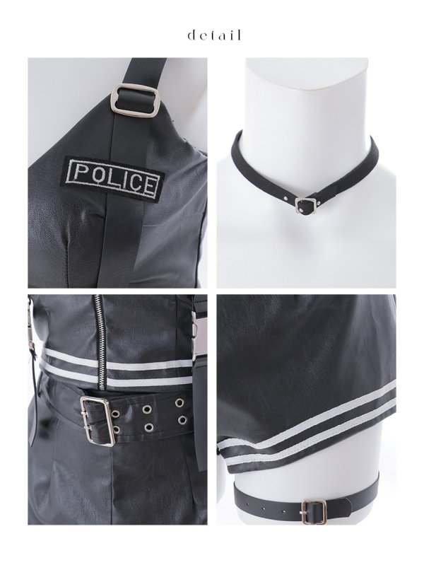 画像21: 【即日発送】【送料無料！】【ハロウィン】レザーポリスセットアップコスプレ【コスプレ8点セット】【XS-Mサイズ/1カラー】[HC03] (21)