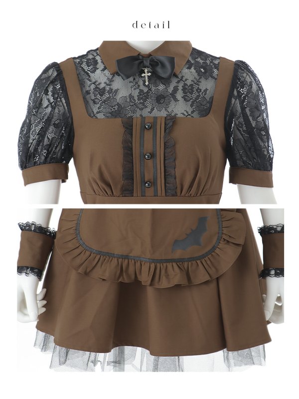 画像23: 【即日発送】【ハロウィン】コウモリクラシカルメイド【コスプレ6点セット】【S-XLサイズ/2カラー】[OF03] (23)