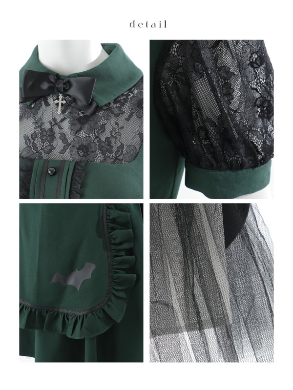 画像26: 【即日発送】【ハロウィン】コウモリクラシカルメイド【コスプレ6点セット】【S-XLサイズ/2カラー】[OF03] (26)