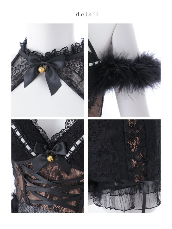 画像21: 【ハロウィン】ファー黒猫セットアップ【コスプレ5点セット】【XS-Mサイズ/1カラー】[HC03] (21)