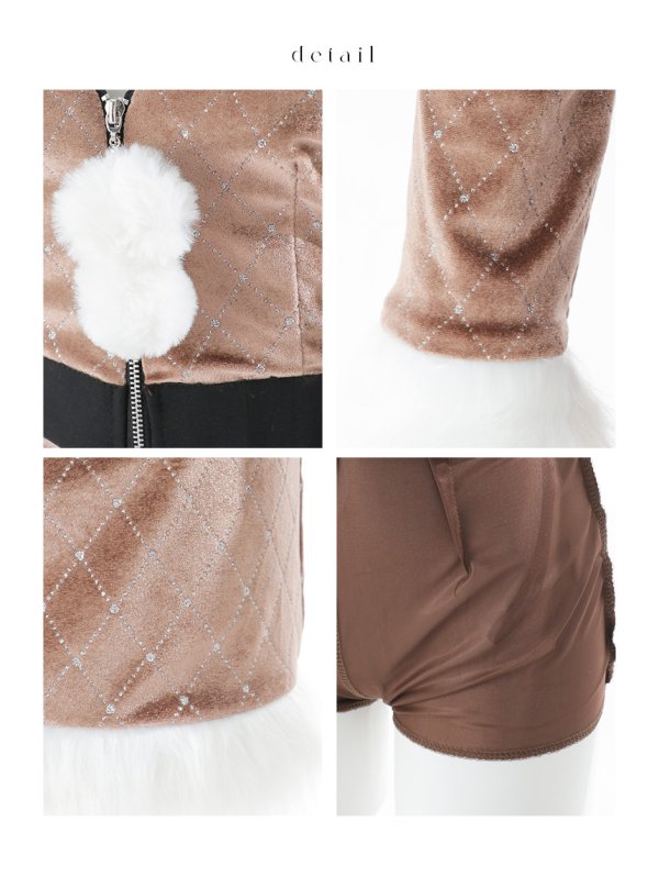 画像23: 【即日発送】【ハロウィン】キルティングビジューうさぎ【コスプレ4点セット】【XS-XLサイズ/1カラー】[HC03] (23)