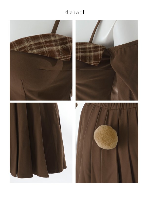 画像20: 【即日発送】【ハロウィン】オフショルプリーツ くまセットアップコスプレ【コスプレ5点セット】【XS-Lサイズ/1カラー】[OF04] (20)