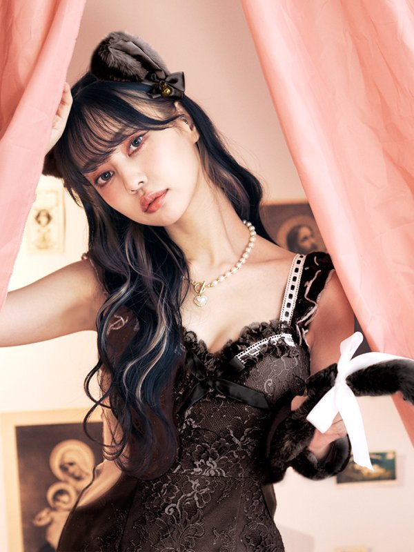 画像3: 【即日発送】【ハロウィン】【LARME/ラルム掲載】 キャットレースミニワンピ 【コスプレ5点セット】【XS-Mサイズ/3カラー】[HC03] (3)