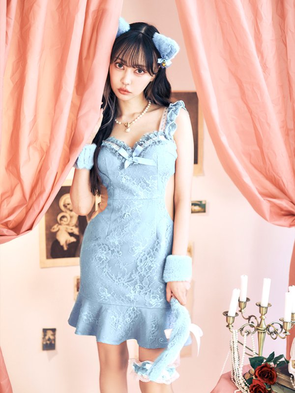 画像12: 【即日発送】【ハロウィン】【LARME/ラルム掲載】 キャットレースミニワンピ 【コスプレ5点セット】【XS-Mサイズ/3カラー】[HC03] (12)