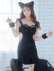 画像3: 【即日発送】【ハロウィン】 キャットレースミニワンピ 【コスプレ5点セット】【XS-Mサイズ/3カラー】[YMT] (3)