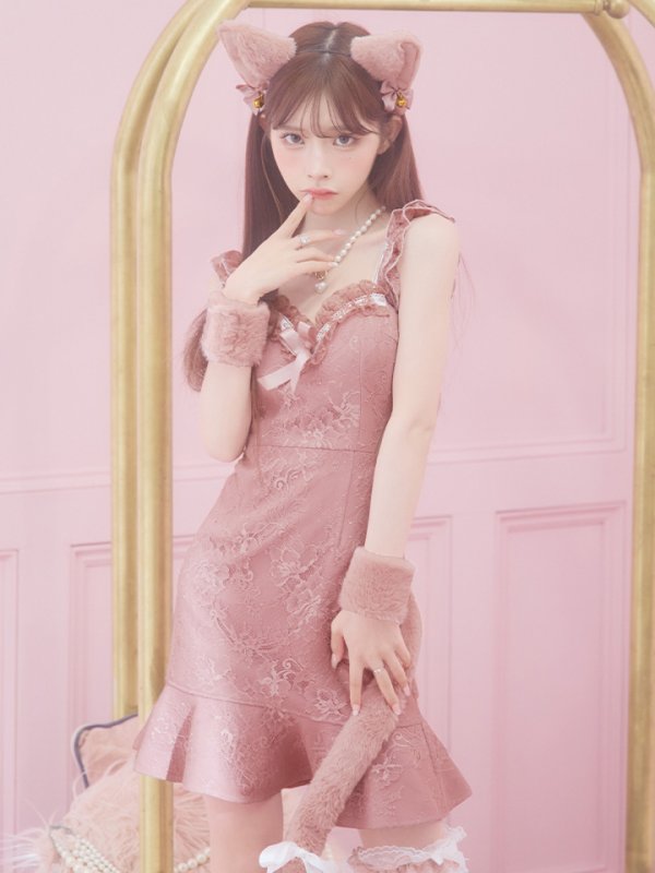 画像15: 【即日発送】【ハロウィン】緩苺ちゃん着用  キャットレースミニワンピ 【コスプレ5点セット】【XS-Mサイズ/3カラー】[HC03] (15)