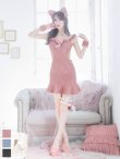 画像2: 【即日発送】【ハロウィン】 キャットレースミニワンピ 【コスプレ5点セット】【XS-Mサイズ/3カラー】[YMT] (2)