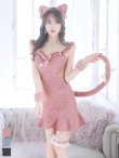 画像3: 【即日発送】【ハロウィン】 キャットレースミニワンピ 【コスプレ5点セット】【XS-Mサイズ/3カラー】[YMT] (3)