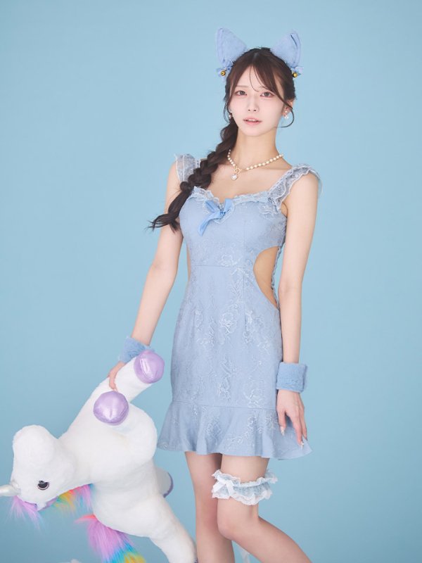 画像12: 【即日発送】【ハロウィン】 キャットレースミニワンピ 【コスプレ5点セット】【XS-Mサイズ/3カラー】[HC03] (12)