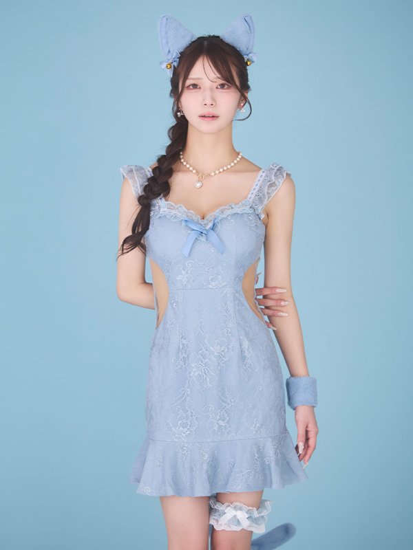 画像5: 【即日発送】【ハロウィン】 キャットレースミニワンピ 【コスプレ5点セット】【XS-Mサイズ/3カラー】[HC03] (5)