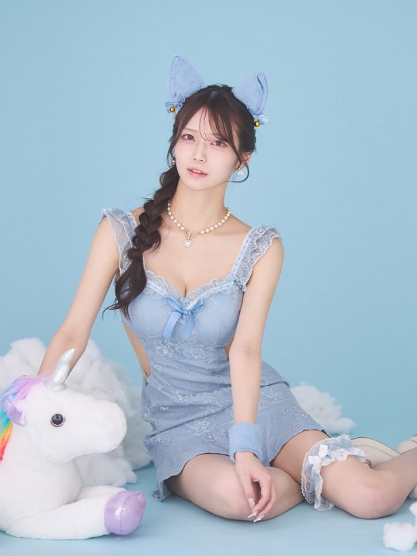 画像6: 【即日発送】【ハロウィン】 キャットレースミニワンピ 【コスプレ5点セット】【XS-Mサイズ/3カラー】[HC03] (6)