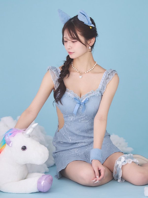 画像7: 【即日発送】【ハロウィン】 キャットレースミニワンピ 【コスプレ5点セット】【XS-Mサイズ/3カラー】[HC03] (7)