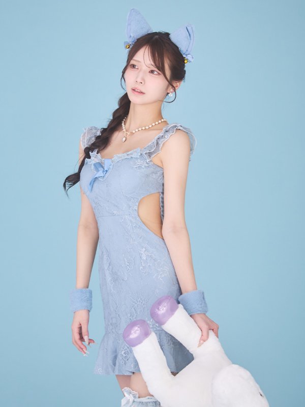 画像9: 【即日発送】【ハロウィン】 キャットレースミニワンピ 【コスプレ5点セット】【XS-Mサイズ/3カラー】[HC03] (9)