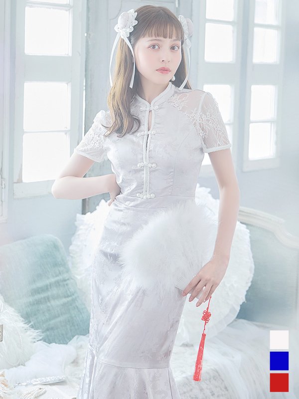 画像21: 【SALE!!】【即日発送】【ハロウィン】 マーメイドレースチャイナ 【コスプレ2点セット】【S-Lサイズ/3カラー】(SE01YN-W)[OF01] (21)