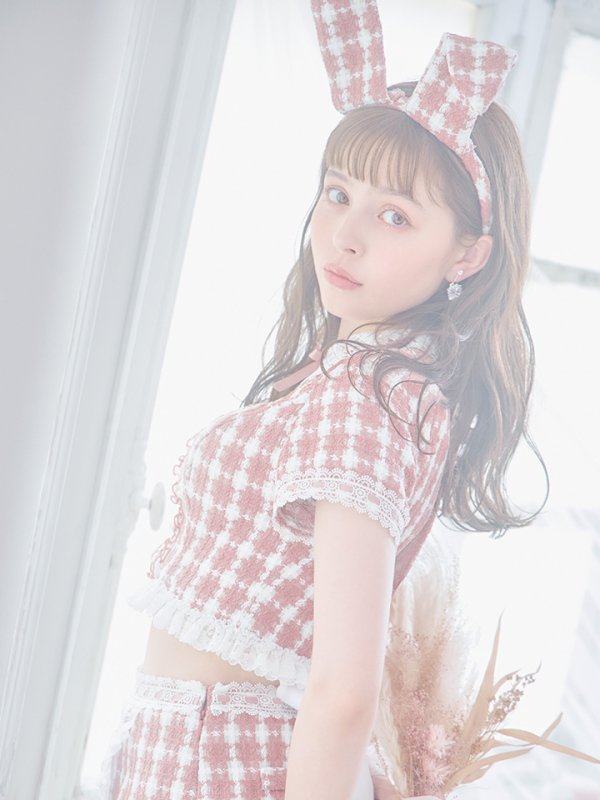 画像10: 【SALE!!】【即日発送】【ハロウィン】 ツイードバニーメイドセットアップ 【コスプレ6点セット】【S-Mサイズ/3カラー】[HC03] (10)