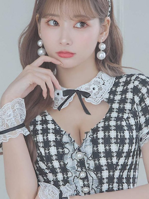 画像16: 【SALE!!】【即日発送】【ハロウィン】 ツイードバニーメイドセットアップ 【コスプレ6点セット】【S-Mサイズ/3カラー】[OF01] (16)