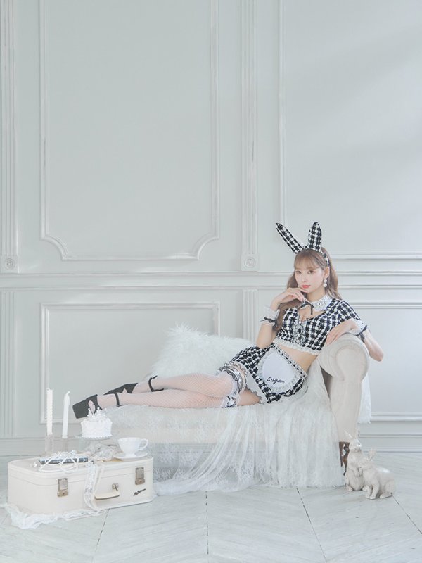 画像6: 【SALE!!】【即日発送】【ハロウィン】 ツイードバニーメイドセットアップ 【コスプレ6点セット】【S-Mサイズ/3カラー】[OF01] (6)