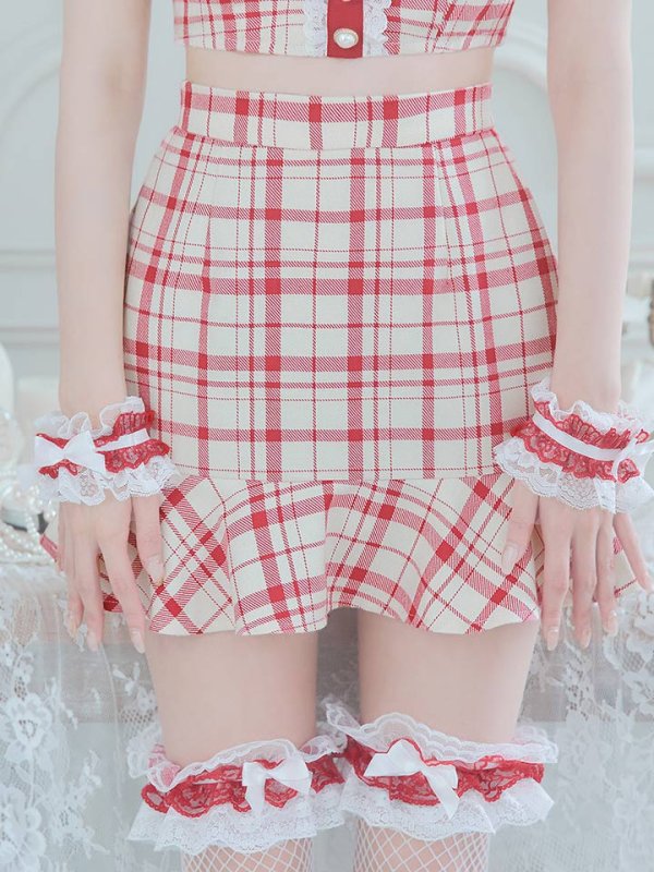 画像8: 【SALE!】【即日発送】【ハロウィン】 チェックバニーセットアップ  【コスプレ6点セット】【XS-Lサイズ/2カラー】[OF04] (8)