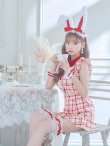 画像27: 【値下げ！】【即日発送】【ハロウィン】 チェックバニーセットアップ  【コスプレ6点セット】【XS-Lサイズ/2カラー】[YMT] (27)