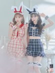 画像35: 【即日発送】【ハロウィン】 チェックバニーセットアップ  【コスプレ6点セット】【XS-Lサイズ/2カラー】[HC02] (35)