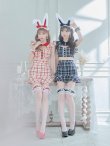 画像15: 【即日発送】【ハロウィン】 チェックバニーセットアップ  【コスプレ6点セット】【XS-Lサイズ/2カラー】[HC02] (15)