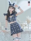 画像1: 【値下げ！】【即日発送】【ハロウィン】 チェックバニーセットアップ  【コスプレ6点セット】【XS-Lサイズ/2カラー】[YMT] (1)