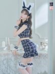 画像3: 【値下げ！】【即日発送】【ハロウィン】 チェックバニーセットアップ  【コスプレ6点セット】【XS-Lサイズ/2カラー】[YMT] (3)