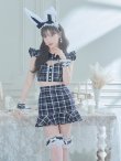画像11: 【値下げ！】【即日発送】【ハロウィン】 チェックバニーセットアップ  【コスプレ6点セット】【XS-Lサイズ/2カラー】[YMT] (11)