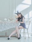 画像16: 【値下げ！】【即日発送】【ハロウィン】 チェックバニーセットアップ  【コスプレ6点セット】【XS-Lサイズ/2カラー】[YMT] (16)