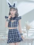 画像17: 【値下げ！】【即日発送】【ハロウィン】 チェックバニーセットアップ  【コスプレ6点セット】【XS-Lサイズ/2カラー】[YMT] (17)