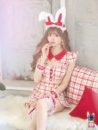 画像3: 【値下げ！】【即日発送】【ハロウィン】 チェックバニーセットアップ  【コスプレ6点セット】【XS-Lサイズ/2カラー】[YMT] (3)