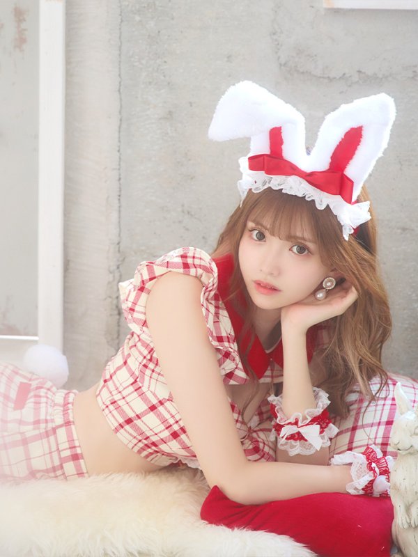 画像8: 【SALE!】【即日発送】【ハロウィン】 チェックバニーセットアップ  【コスプレ6点セット】【XS-Lサイズ/2カラー】[OF04] (8)