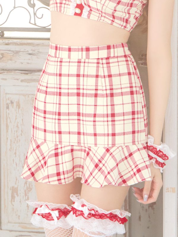 画像16: 【SALE!】【即日発送】【ハロウィン】 チェックバニーセットアップ  【コスプレ6点セット】【XS-Lサイズ/2カラー】[OF04] (16)