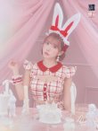 画像2: 【値下げ！】【即日発送】【ハロウィン】 チェックバニーセットアップ  【コスプレ6点セット】【XS-Lサイズ/2カラー】[YMT] (2)