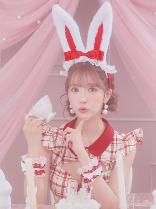 画像8: 【SALE!】【即日発送】【ハロウィン】 チェックバニーセットアップ  【コスプレ6点セット】【XS-Lサイズ/2カラー】[OF04] (8)