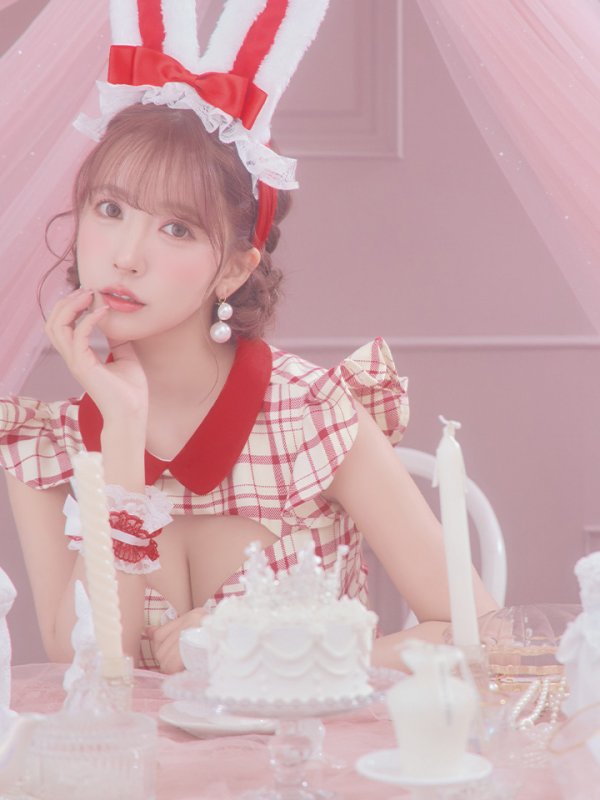 画像10: 【SALE!】【即日発送】【ハロウィン】 チェックバニーセットアップ  【コスプレ6点セット】【XS-Lサイズ/2カラー】[OF04] (10)