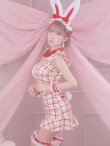 画像14: 【値下げ！】【即日発送】【ハロウィン】 チェックバニーセットアップ  【コスプレ6点セット】【XS-Lサイズ/2カラー】[YMT] (14)