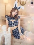 画像18: 【値下げ！】【即日発送】【ハロウィン】 チェックバニーセットアップ  【コスプレ6点セット】【XS-Lサイズ/2カラー】[YMT] (18)